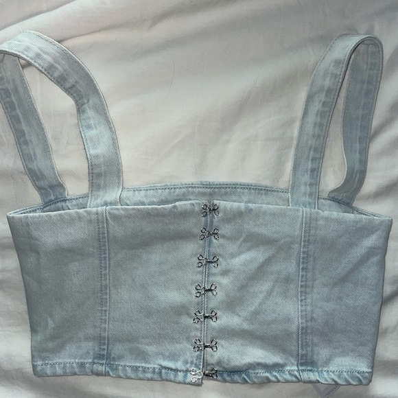 WEWOREWHAT denim bustier crop top new with tags! - Picture 3 of 4